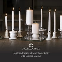 Колониална свещ без аромат заострена свещ-бяла-без капене-Хр изгаряне от 6