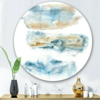 Дизайнарт' абстракт от облаци тъмно син цвят втори ' модерен кръг метал Арт - диск от 29