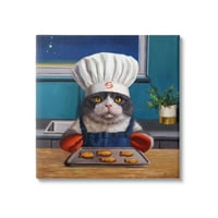 Ступел индустрии прясно изпечени рибни бисквитки котка готвач астрологически символ живопис галерия увити