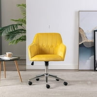 Домашен офис бюро стол, кадифе плат модерен стол за хол, въртящ се регулируем стол за спалня