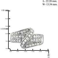 Бижутериклуб бял диамантен каратов пръстен със сребро за жени и момичета