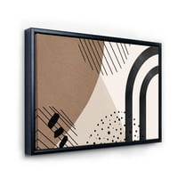 Дизайнарт 'абстрактни форми от слонова кост и форми в Теракота' модерна рамка платно стена арт принт