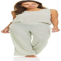 Беерпоу релаксиран потник и широка талия панталони пижама комплект, среден