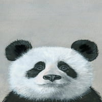 Панда в дълбока мисъл живопис печат върху увито платно