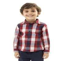 С. Поло АСН. Малко момче карирана риза с дълъг ръкав, Размери 2Т-5т