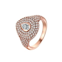 Пиермонт 18К розово злато покритие кристал сълза проправи пръстен