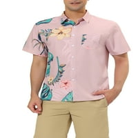 Уникални изгодни мъжки летни листа Пачуърк риза бутон надолу отпечатани ризи