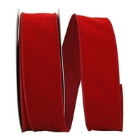 Хартиена червена Коледна панделка от червено кадифе, 50-годишна 2.5 инча, 1 пакет