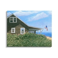 Ступел индустрии Крайморска къща американски флаг мирно крайбрежие Начало живопис галерия увити платно печат