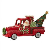 Дядо Коледа в червен камион фигурка