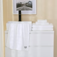 Мъжки Кърпи за баня 6-парче комплекти за баня-пръстен преден Памучен кърпа комплект-бял