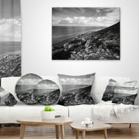Дизайнарт Изгрев над Сицилия черно и бяло - плажна възглавница за снимка-16х16
