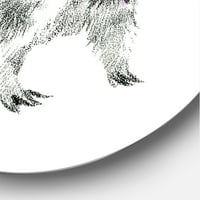 Дизайнарт 'черно - бял портрет на миеща мечка' Ферма кръг метал Арт-диск на 29