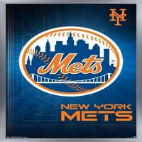 Ню Йорк Метс-Плакат С Лого, 14.725 22.375