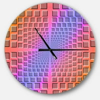 Абстрактна Оптична Илюзия ' Извънгабаритен Съвременен Метален Часовник