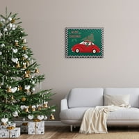 Весела Коледа Поздравителна жена спортна кола коледно дърво, 24, дизайн от Дарлийн Сийл