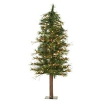 Викерман Изкуствена Коледна Елха 5 '30 Смесена Страна Алпийско Дърво Ясни Светлини