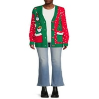 Празнично време жените и жените Плюс размер Коледа пуловер и лента за глава комплект, 2-парче