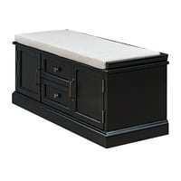 Ирене неизбежен чекмедже и шкаф за съхранение пейка с подвижна възглавница, Черно