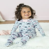 Току-Що Роден® Органични Бебешки Момичета Плътно Прилепнали Пижами За Крака