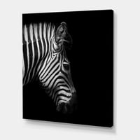 Дизайнарт 'черно-бял портрет на главата на зебра' къща платно за стена Принт