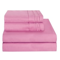 Без бръчки микрофибър спално бельо комплект дълбок джоб близнак хл светло розово